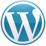 WordPress logo blue WordPress logo blue